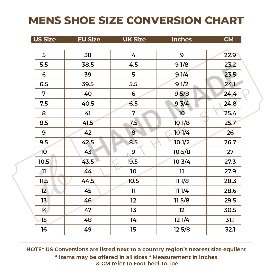 Louis Vuitton Men Shoe Size Chart